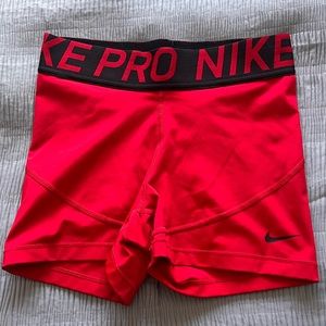 Red Nike Pro Shorts